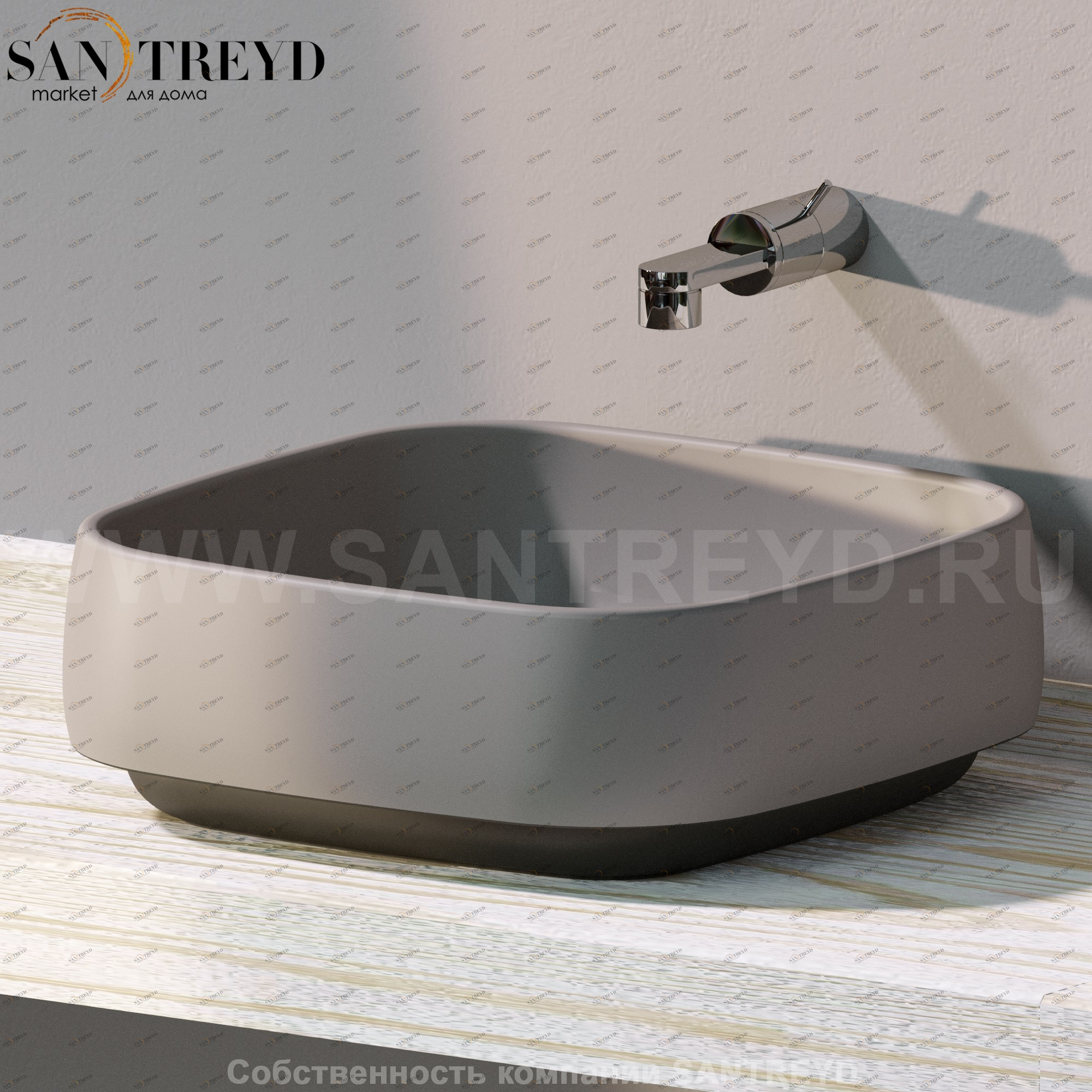 FG40A10197006 Накладная раковина на столешницу  квадратная Ceramica Flaminia Flag