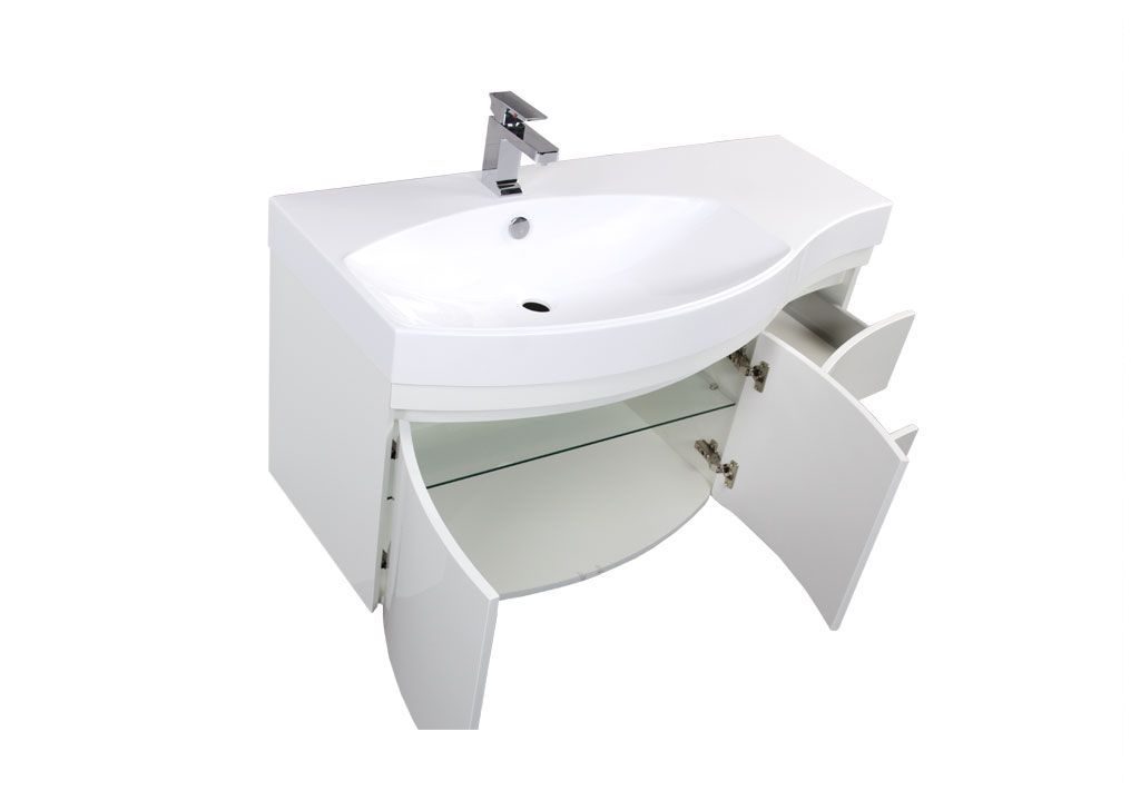 Тумба с раковиной Aquanet Опера 115 L белый (2 дверцы 2 ящика) 0016961300169398 - Вид №3
