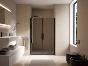 Стеклянная ниша душевая кабина с распашной дверью