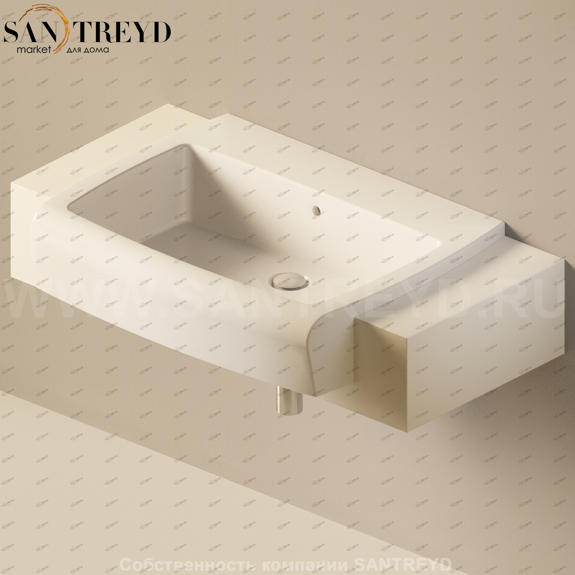 Flaminia UNA Консоль для раковины от 100 до 200 см бежевая UNA75M1.9003 Ceramica Flaminia UNA75M19003