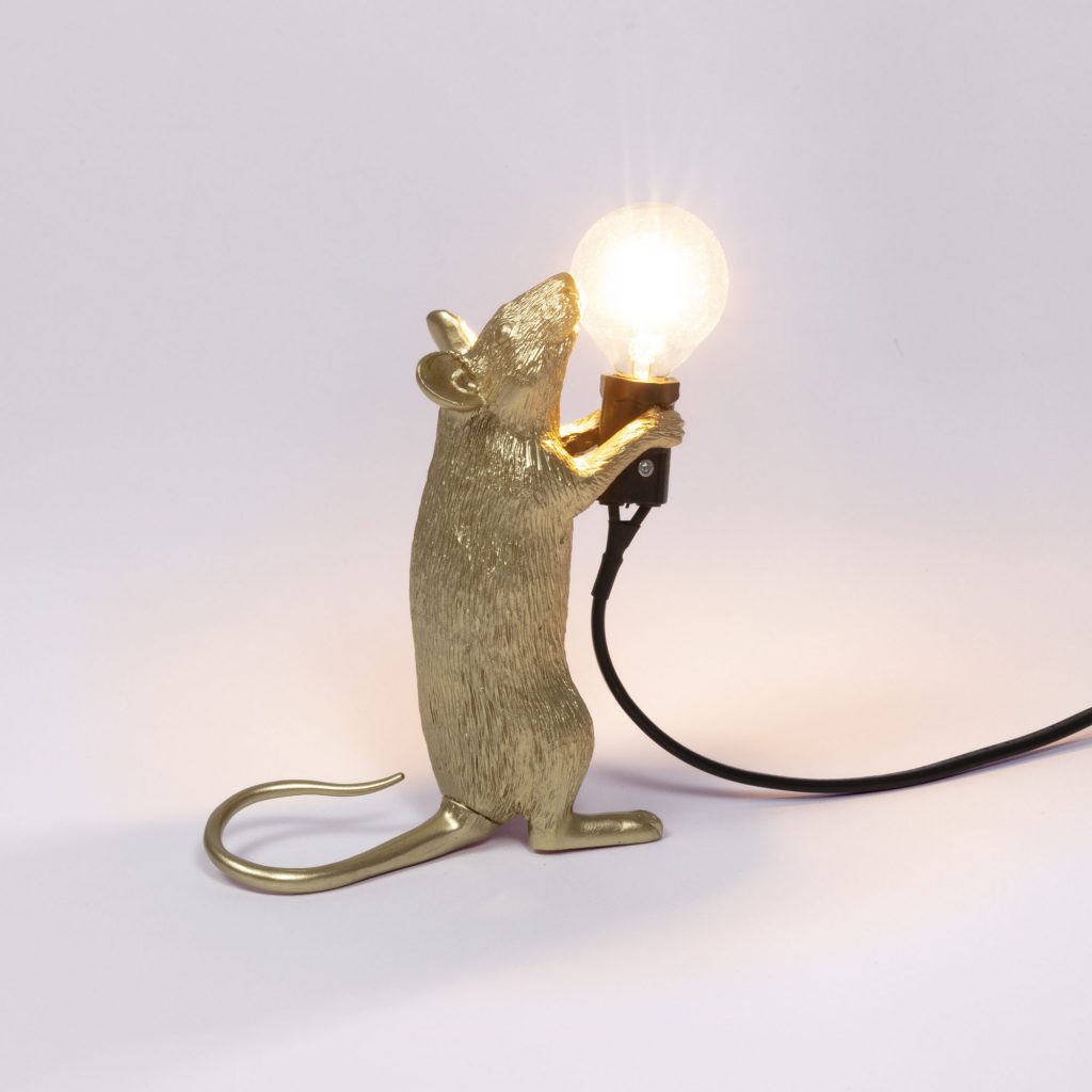 Настольная лампа 14,5х6 см золотая Mouse Lamp Gold Step 15070 GLD SELETTI ЖИВОТНЫЕ, МЫШЬ 00-3882463 Золото  - Вид №3