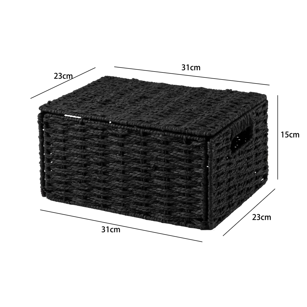 Корз плетен с кр 31X23X15см чер Konsensa STLM-2118198