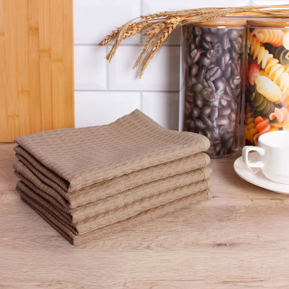 Набор полотенец вафельных Belezza Сальвадор 40x60 см цвет бежевый 4 шт STLM-2150728