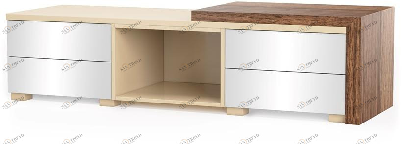 DWFI Лаковая тумба под ТВ с ящиками  00002248 