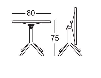 Квадратный стол с откидным верхом с основанием для спиц S-CAB ECO ARCH-00114646 - Вид №4