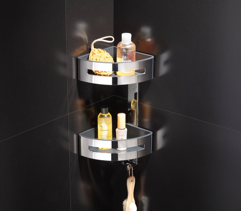 75862 Душевая полка подвесная с крючком для водосгона цвет хром LANGBERGER Accessories - Вид №2