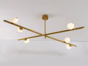 Потолочный светильник из металла и выдувного стекла