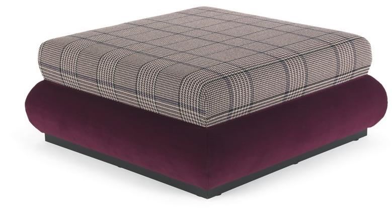 ETRO Home Interiors Квадратный пуф, обитый бархатом и тканью  E.btn.222.a  - Вид №1