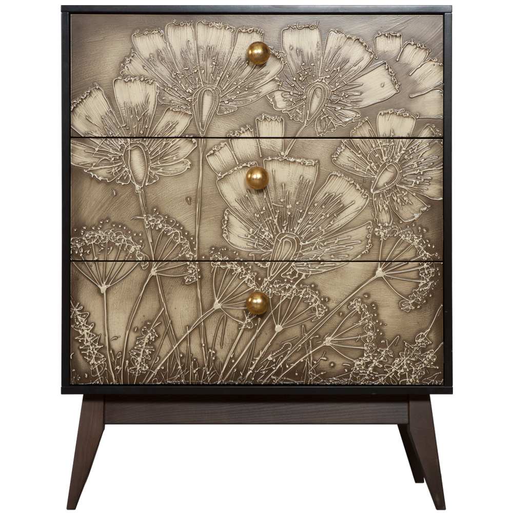 11558,77078 Комод Маки Каштан и зеркало Солнце BOGACHO 4627155818494, 4627155817527 - Вид №2