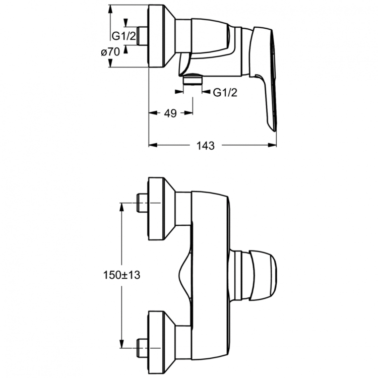 B9493AA Смеситель для душа Ideal Standard CERAMIX BLUE - Вид №1