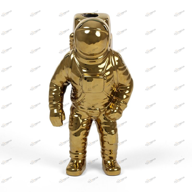 Ваза фарфоровая 28х12см золотая Cosmic Diner Starman Gold SELETTI ДИЗАЙНЕРСКИЕ 00-3883257 Золото 