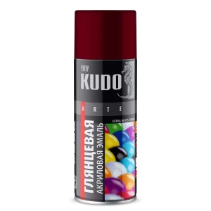 Эмаль аэрозольная для металлочерепицы KUDO акриловая глянцевая цвет винно-красный RAL3005 520 мл