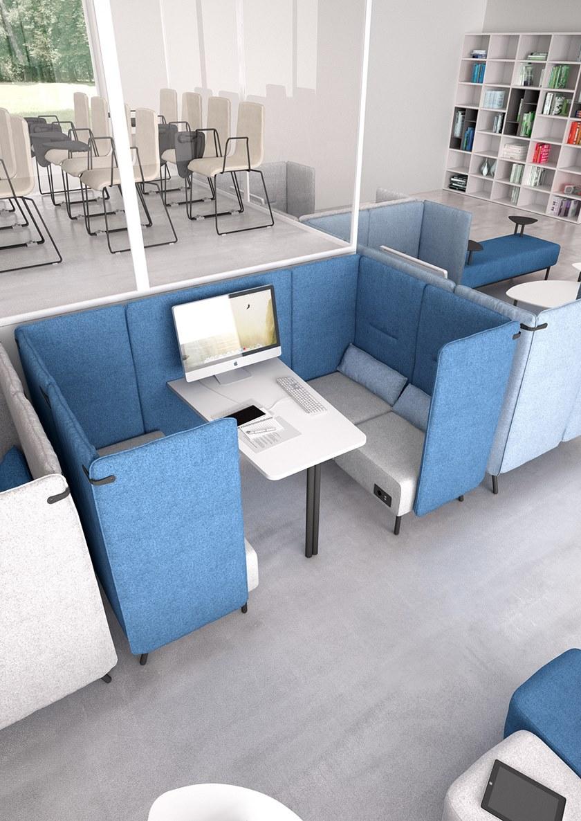 Leyform Огнестойкий офисный островок из ткани с разъемом USB Around Around lab  - Вид №5