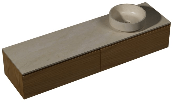 L'ANTIC COLONIAL Подвесная тумба под умывальник из натурального камня и дерева Karon sun-id-1370483 - Вид №4