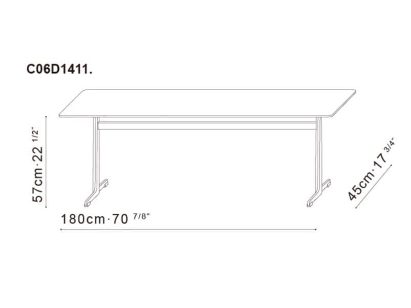 Высокий прямоугольный журнальный столик из шпона CAMERICH VARY ARCH-00015295 - Вид №4