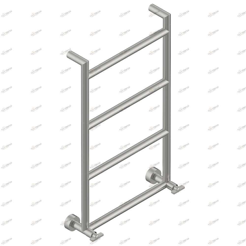 U2A-TWR4H2 Полотенцесушитель Современный круглый, 4 перекладины, 533 мм x 867 мм, водяной, с 2 декоративными крестовыми рукоятками Thg-paris Le 11 Матовый никель U2A-TWR4H2 CAT.C