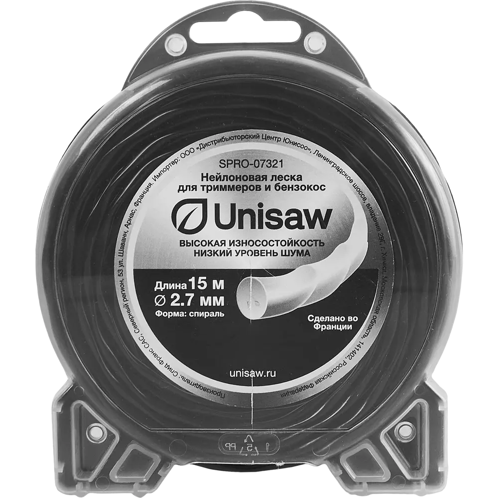 Леска для триммера Unisaw ø2.7 мм 15 м спираль-круглая 86669577 STLM-2077336 Santreyd 