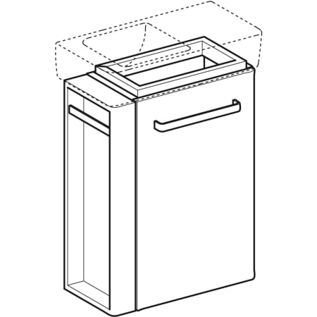 862250000 Шкафчик для раковины Geberit Renova Compact, с укороченным вылетом, с держателем для полотенец Geberit  - Вид №1