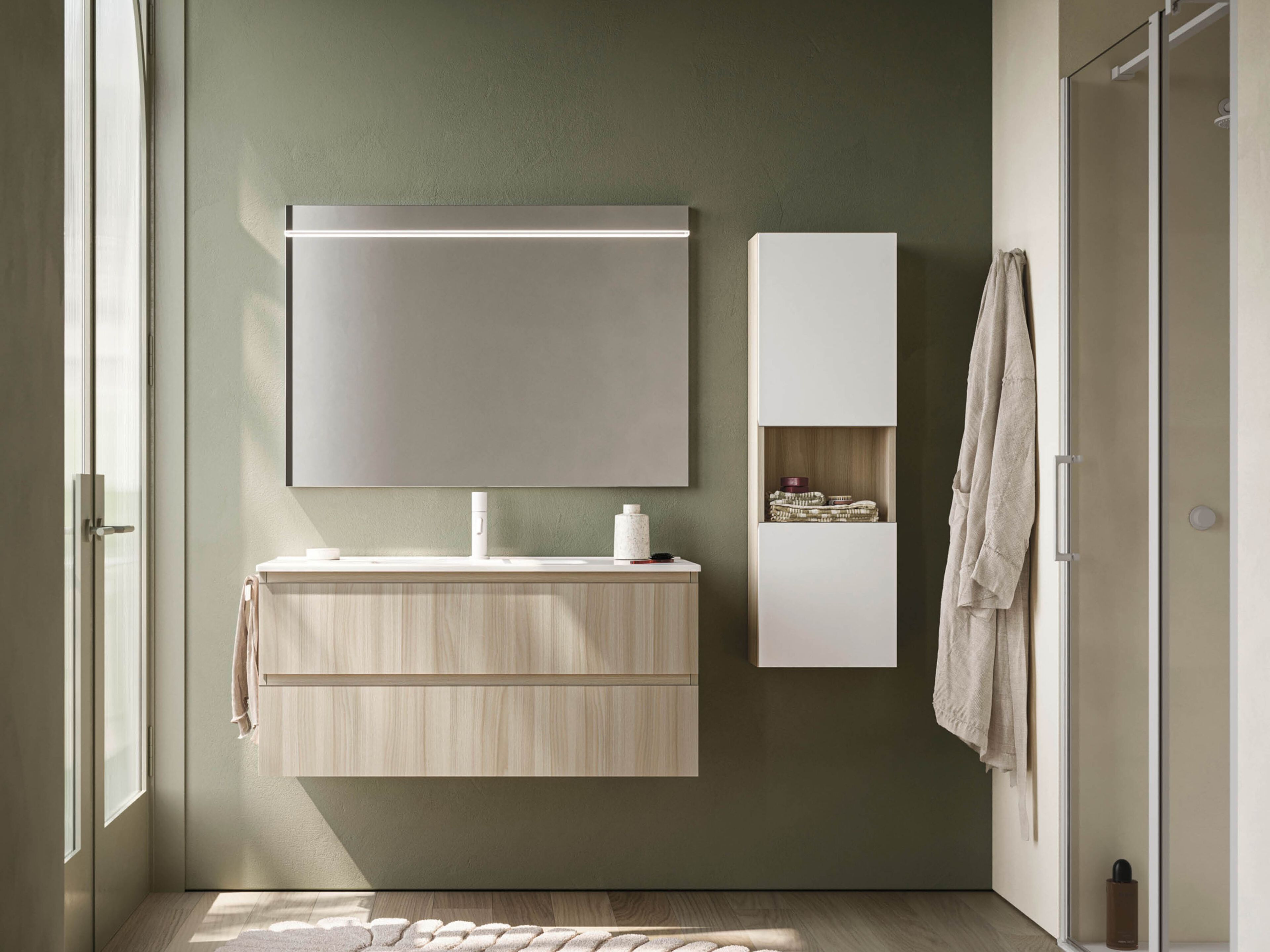 Подвесной шкаф для умывальника со встроенной раковиной Arbi Arredobagno HO.ME PLUS 45° C 23 ARCH-00049545