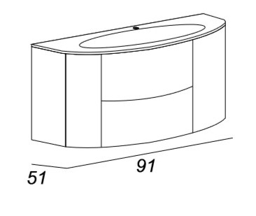 Мебель для ванной CEZARES EDEN 91 Frassino bianco - Вид №2