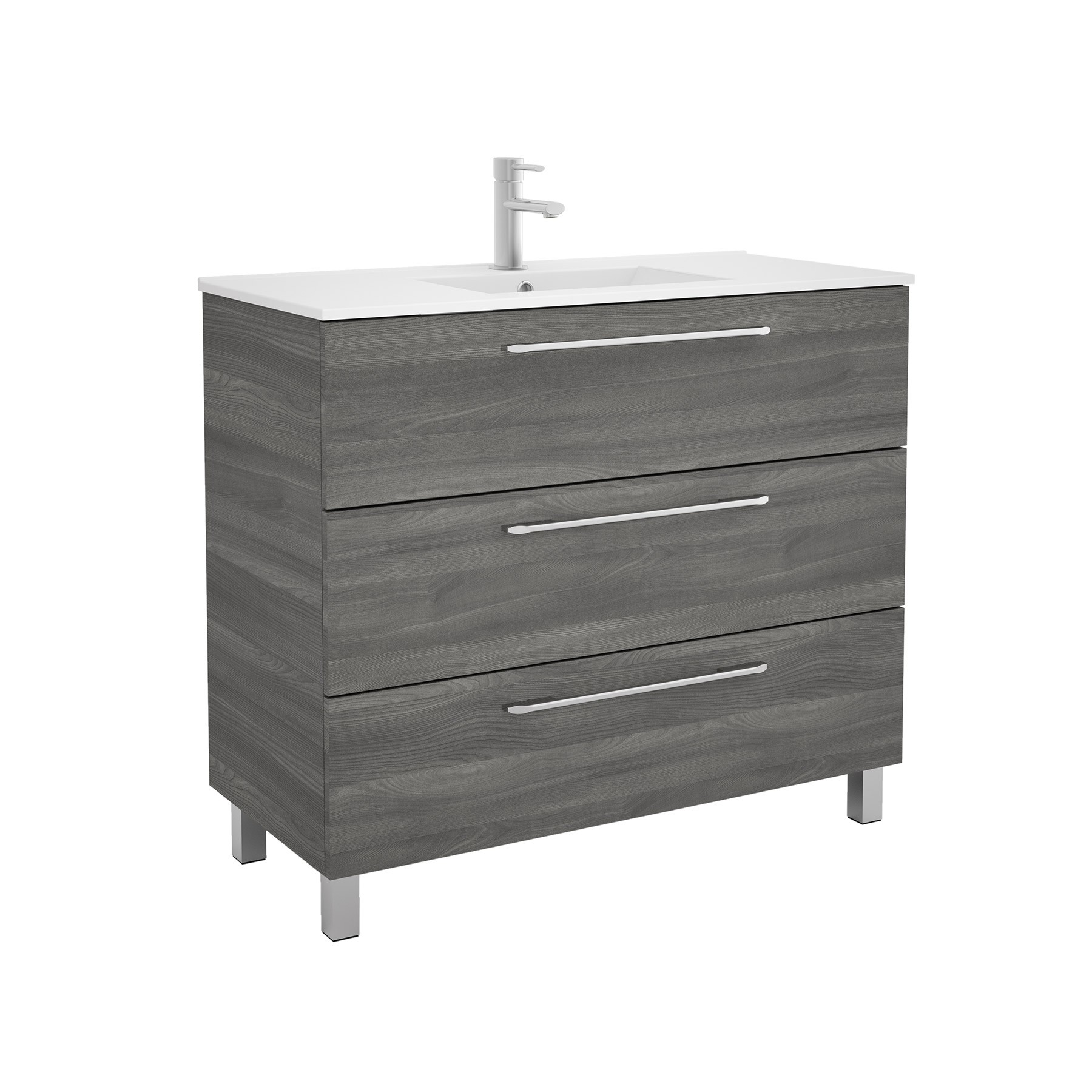 23237 SALGAR Мебель для умывальника FUSSION CHROME 1000 3 ящика ALSACIA 997 x 868 x 450 мм Эльзасия - Вид №1