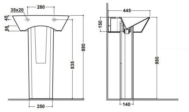 Cry9co01 Напольная раковина стоящая овальная Olympia Ceramica Crystal - Вид №2