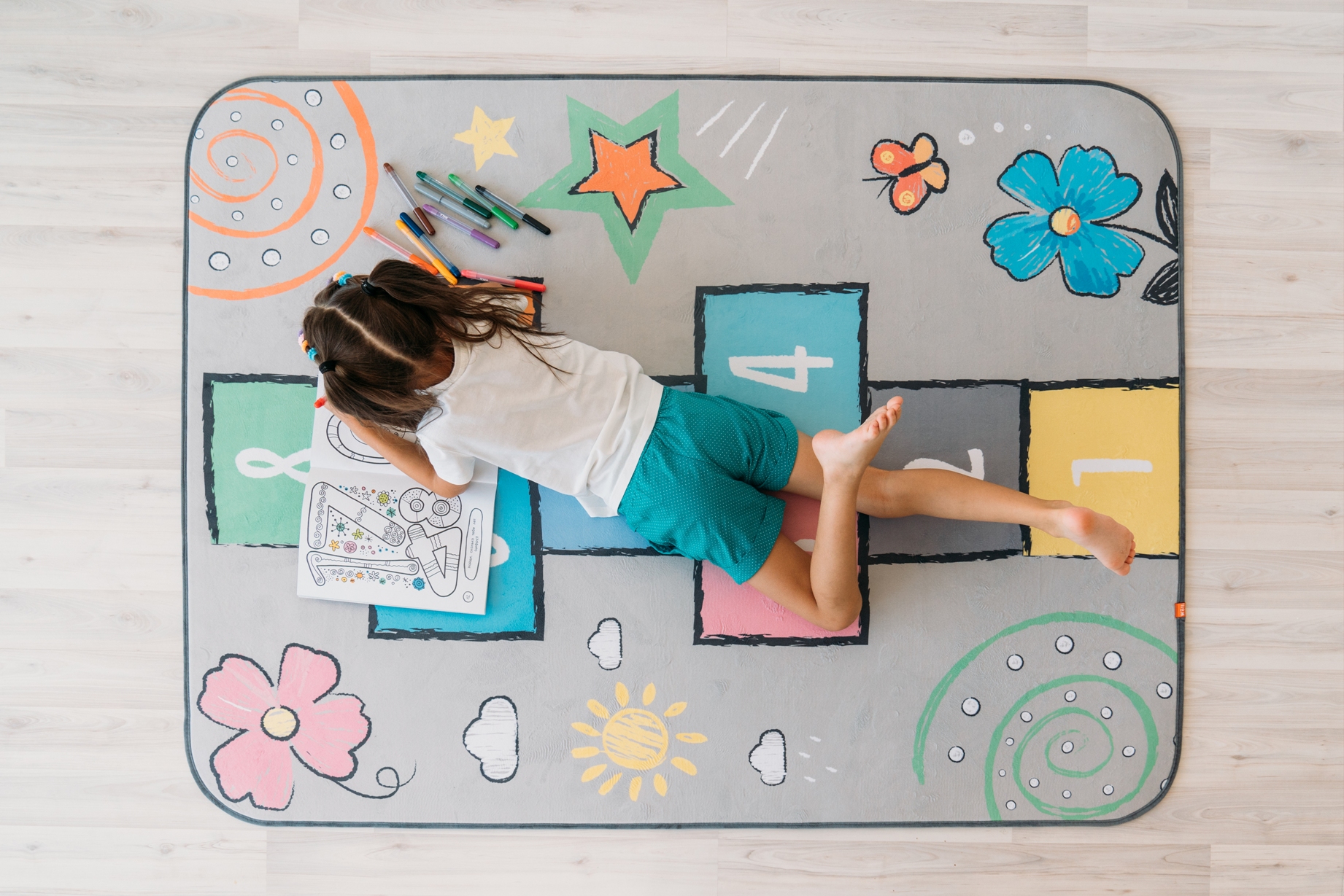 Детский игровой коврик 160х120 см "Классики на светлом" БЕЛЬМАРКО  351576 Серый Santreyd  - Вид №7