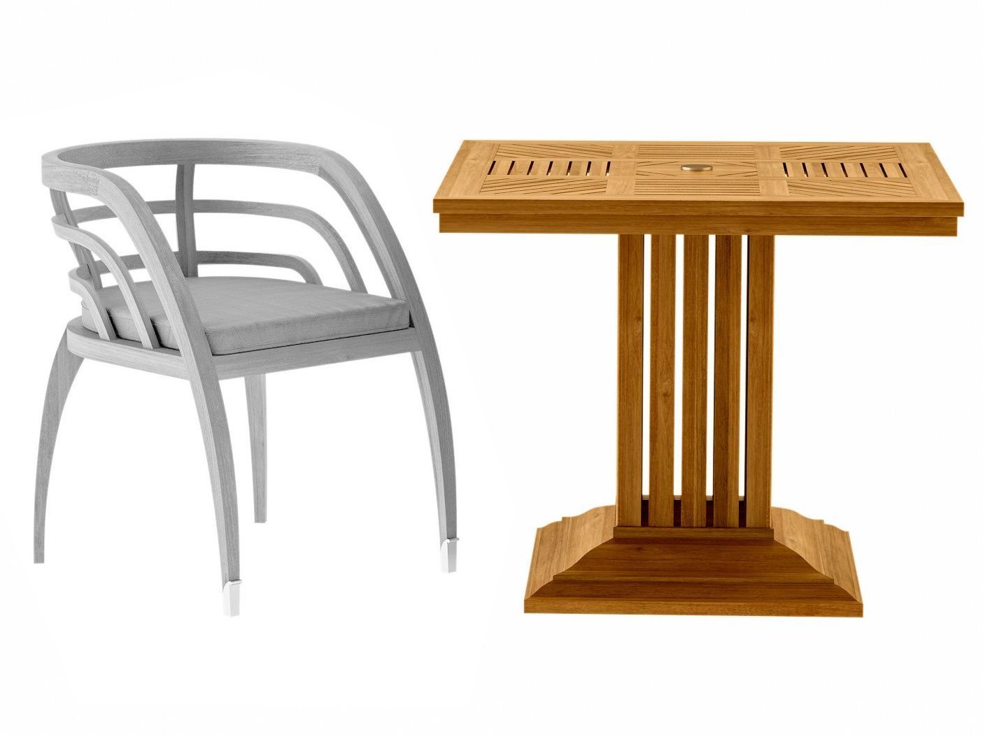 Квадратный стол из тикового дерева ASTELLO Coquelicot ARCH-00083726 - Вид №1