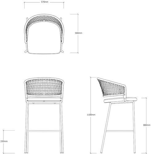 TRIBÙ Табурет садовый высокий Ctr 01116 - Вид №4