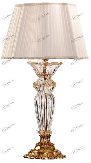Possoni Illuminazione Настольная лампа из чистого золота со стеклом и абажуром Charlotte 4795/lg