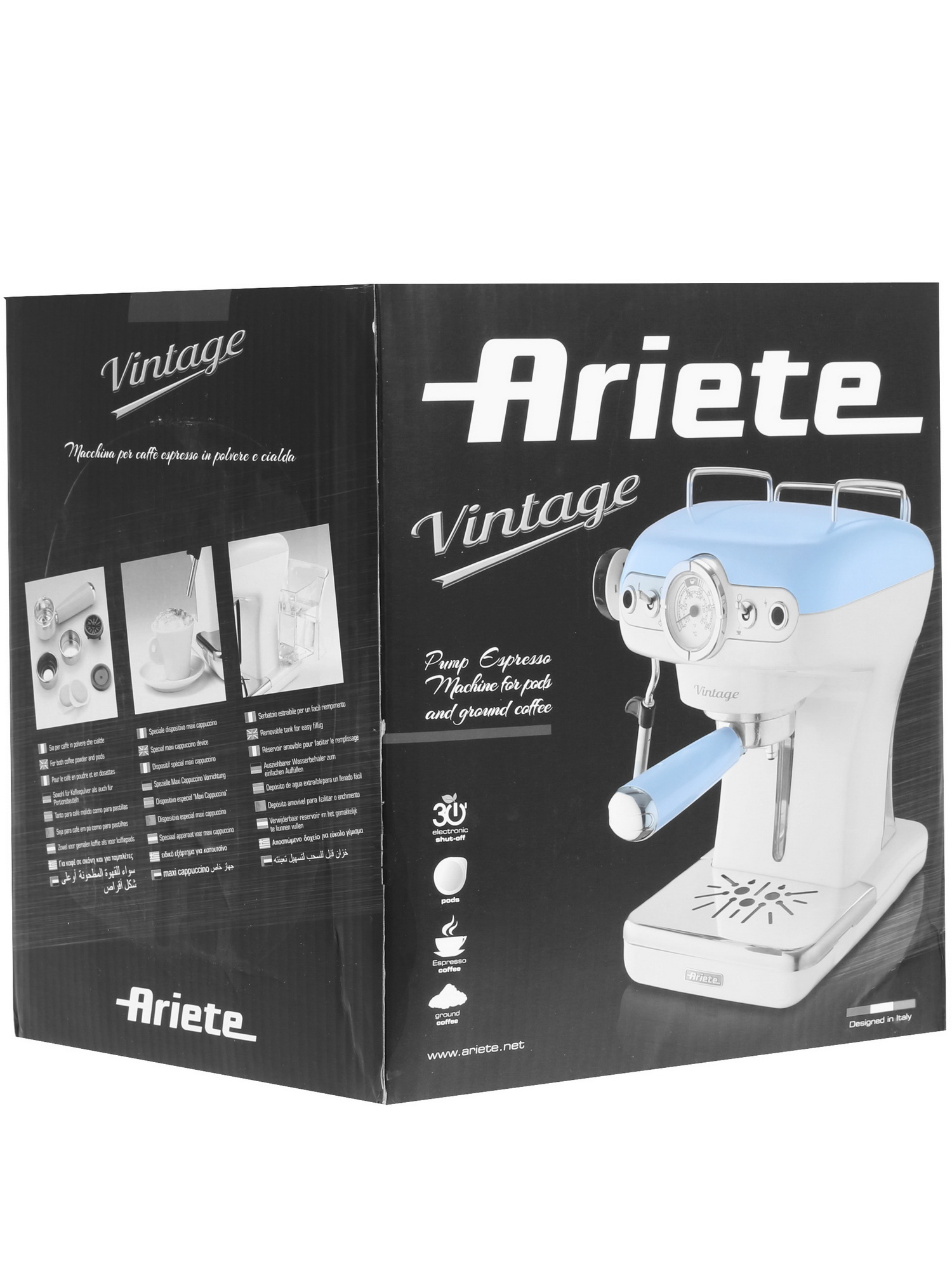 1078092 Кофеварка рожковая Ariete 1389 Vintage голубой STDN-0038759 - Вид №8