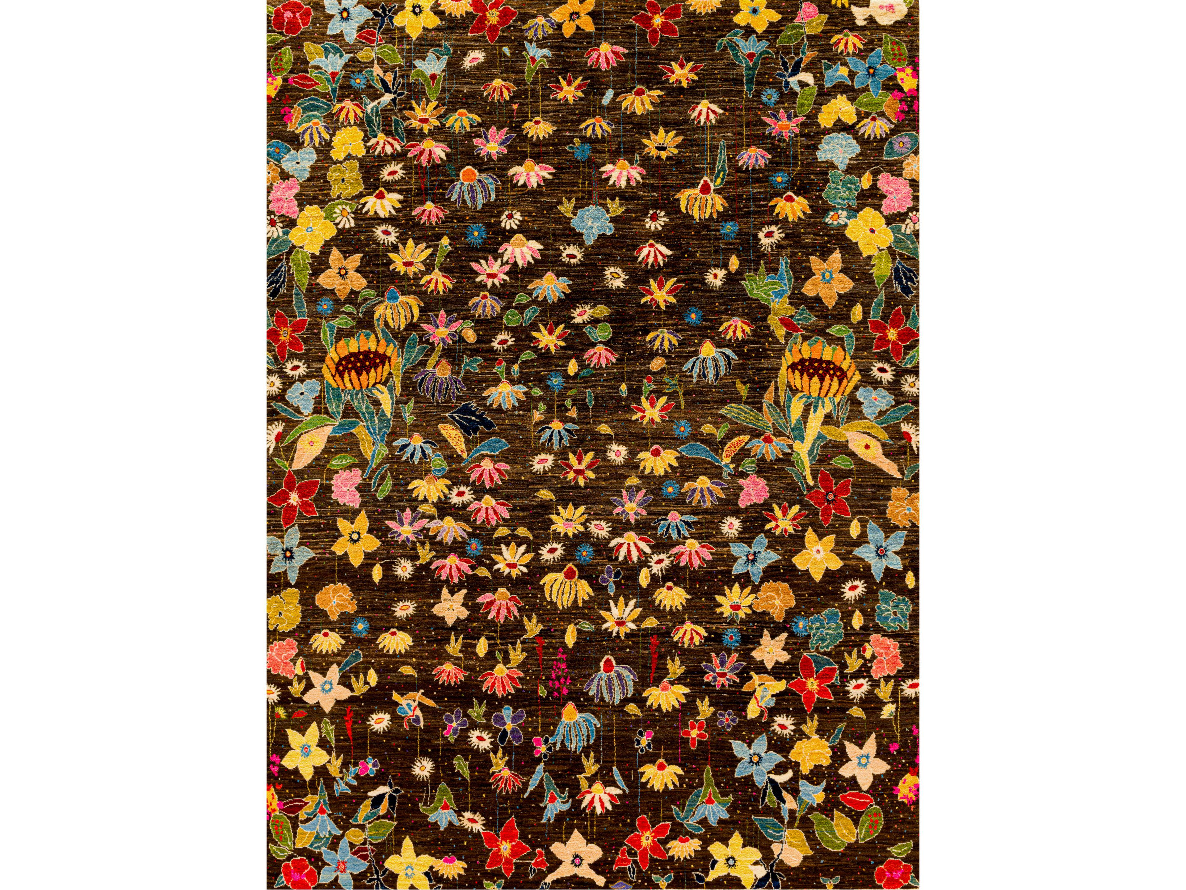 Шерстяной прямоугольный цветочный ковер Zollanvari Garden of Eden-Designer ARCH-00017207 - Вид №1