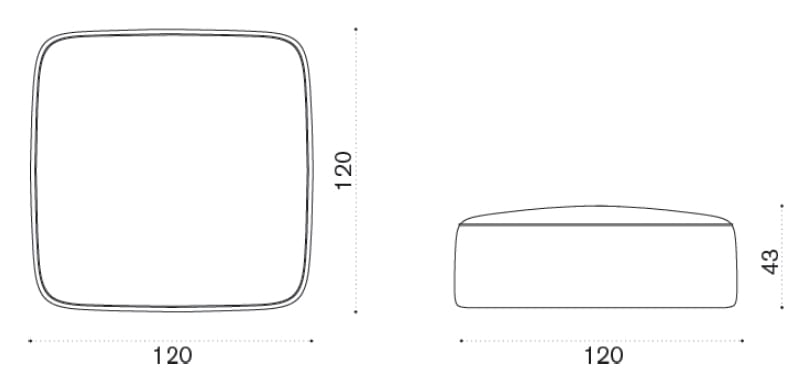 Ткань квадратный сад пуфик Ethimo ISOLA ARCH-00080912 - Вид №2