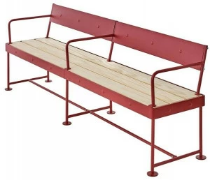 Nola Industrier Скамья из стали с порошковым покрытием со спинкой