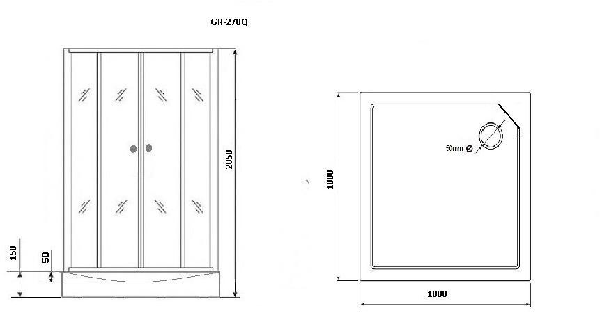 Душевая кабина GROSSMAN GR270QL (100*100*205)  - Вид №6