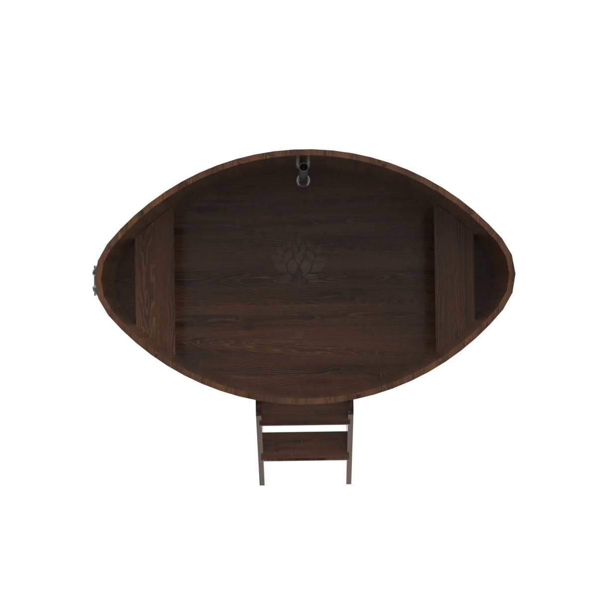 1327 Купель овальная из дуба 1,15х1,83х1,0 морёная Alyarus  - Вид №4