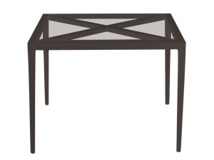 Квадратный алюминиевый и стеклянный журнальный столик