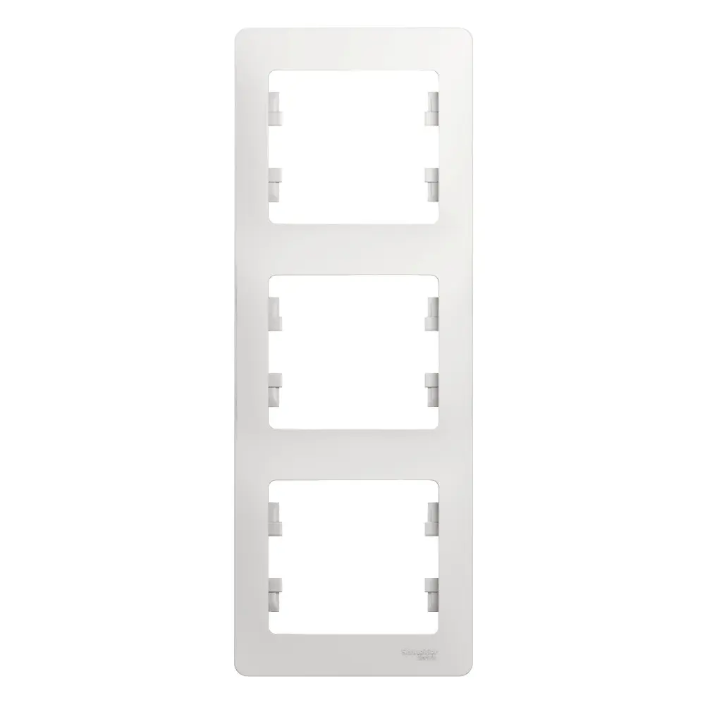 Рамка SYSTEME ELECTRIC Glossa для розеток и выключателей - 3 поста, белая 89365970 STLM-1463670