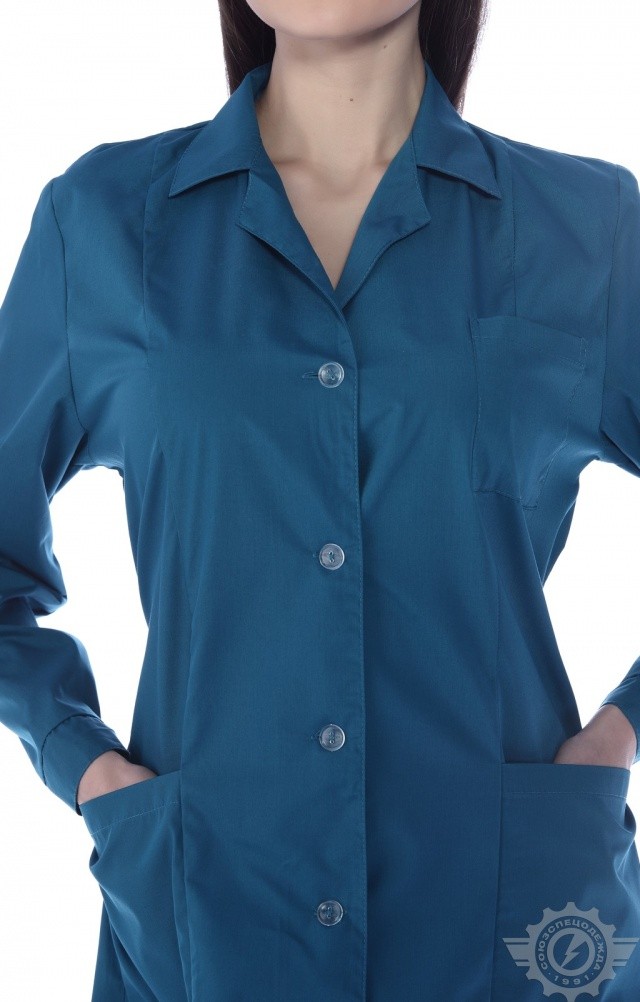 63261 Халат "Золушка" бирюза  Одежда для обслуживающего персонала  размер 48/158-164 Спецодежда  - Вид №5