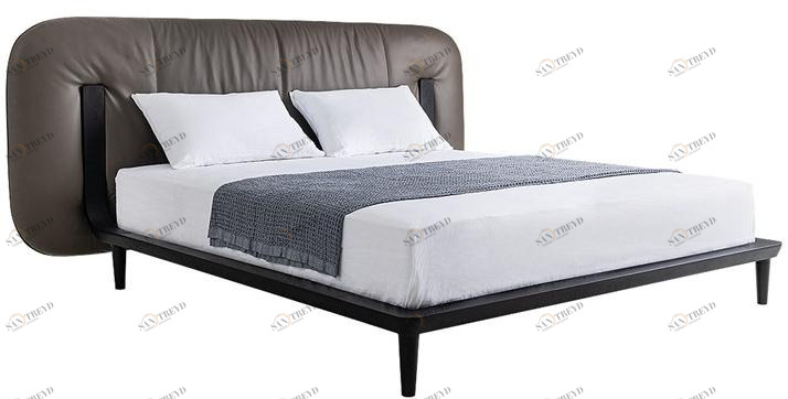 HC28 Cosmo Двуспальная кровать из дерева с мягким изголовьем  S07 