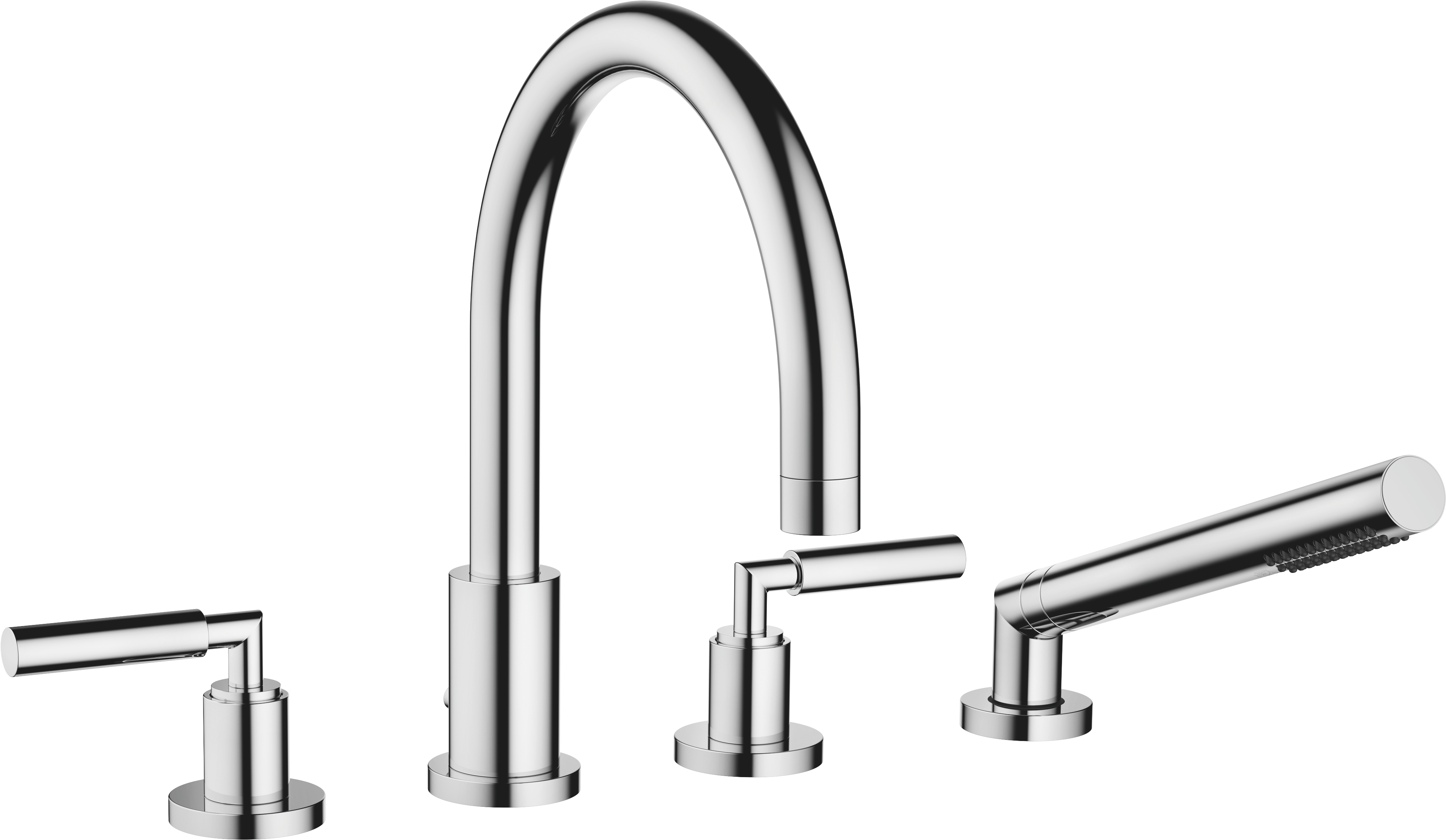 ТАРА Душевой набор для ванны, монтаж на край ванны или на край плитки - Хром