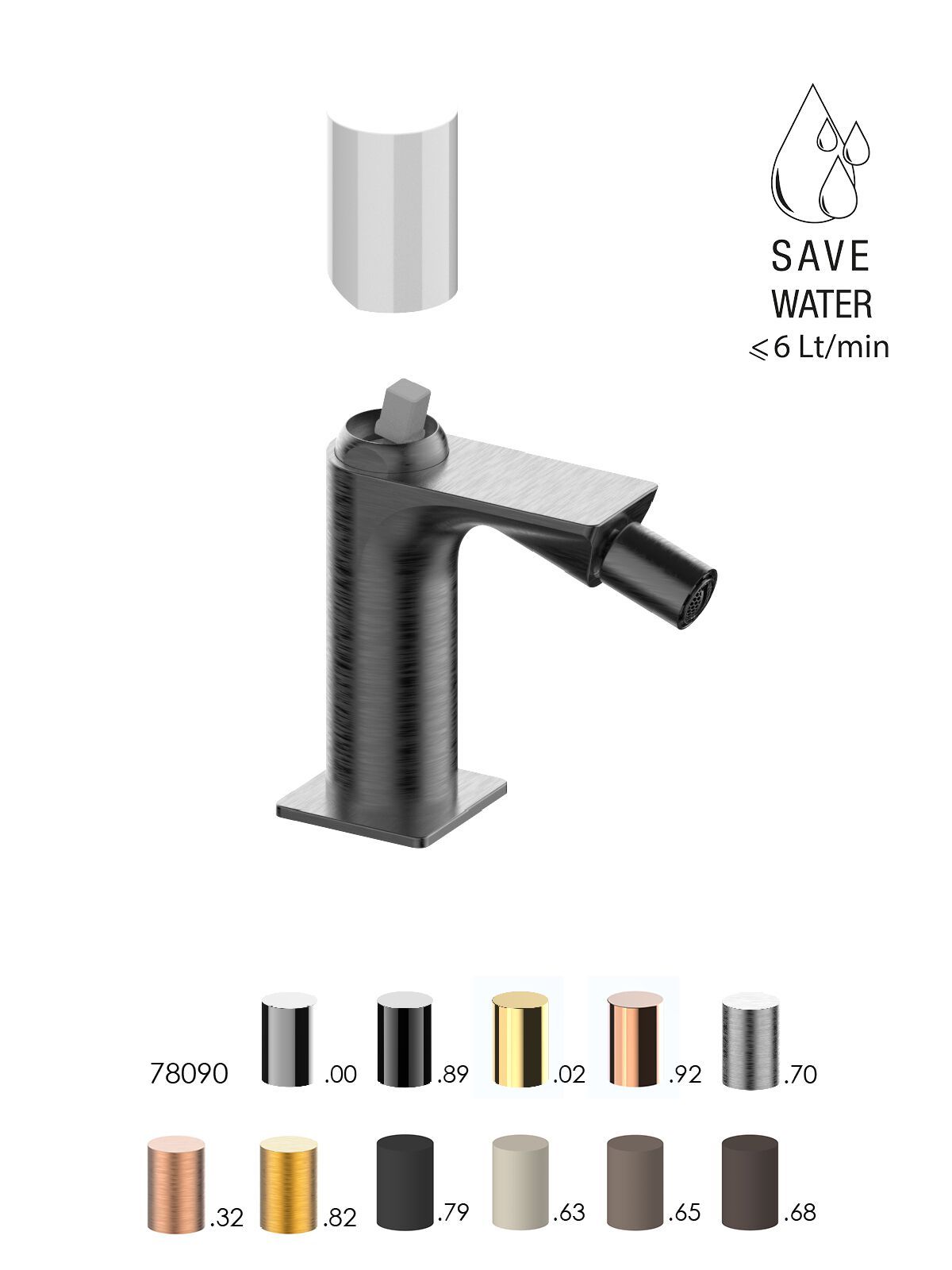 Однорычажный смеситель для биде с ограничителем расхода Rubinetterie Frattini Narciso S ARCH-00114022 - Вид №3