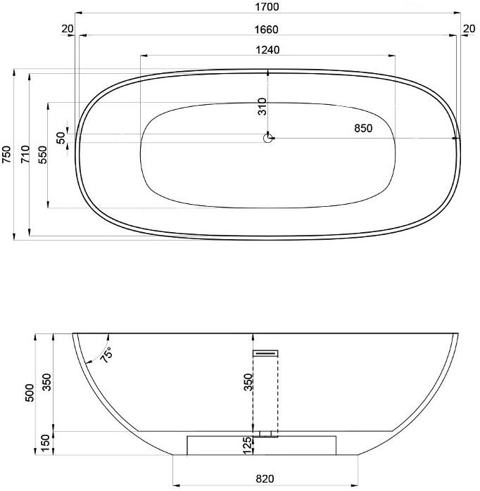 JEE-O Отдельностоящая ванна Amsterdam Sbm060 - Вид №4