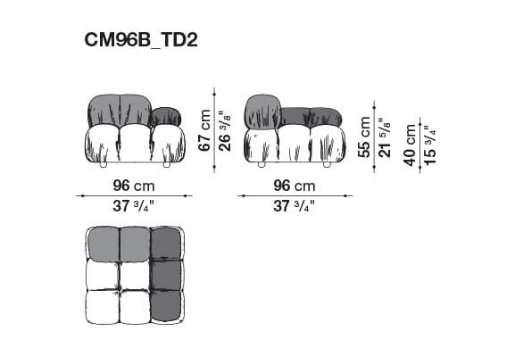 Модульный кожаный диван capitonné B&B Italia Хамелеонда ARCH-00127086 - Вид №13