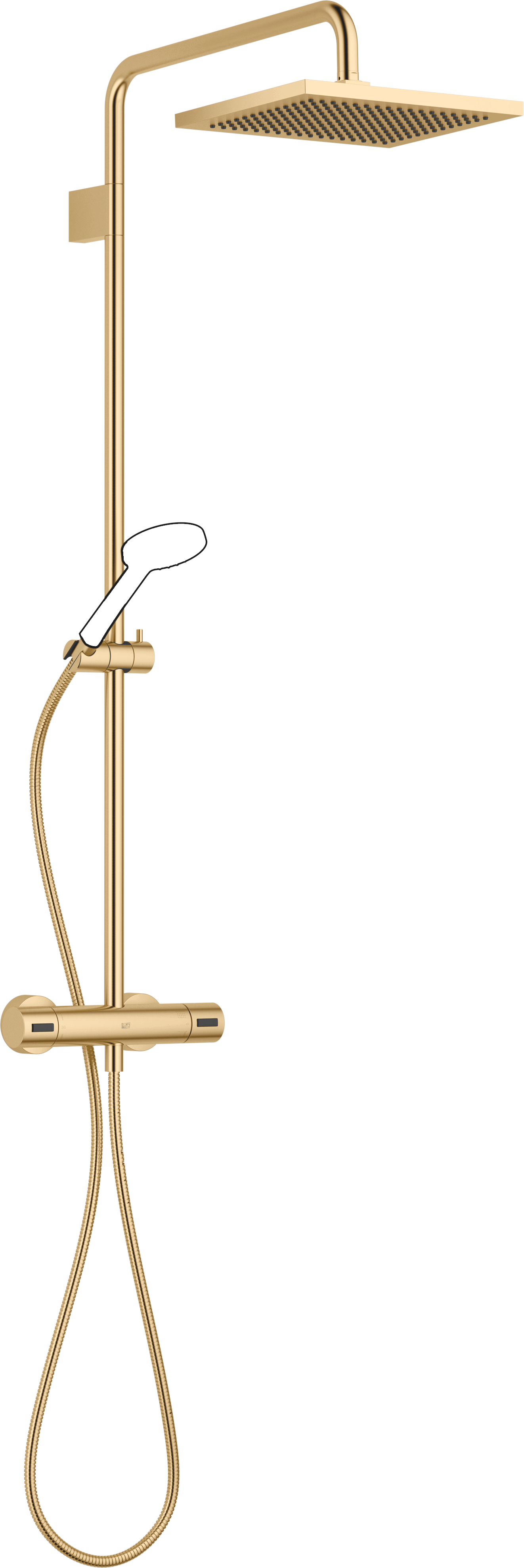 Душевая трубка с термостатом для душа без ручного душа - матовая дюрабрасс (23-каратное золото)