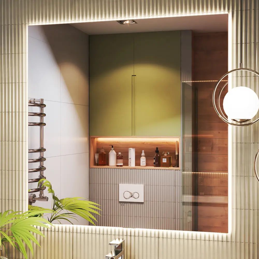 Зеркало Vigo Shine Classic с LED-подсветкой 100×100 см - энергоэффективное решение для ванной 83685354 STLM-0043463 - Вид №8