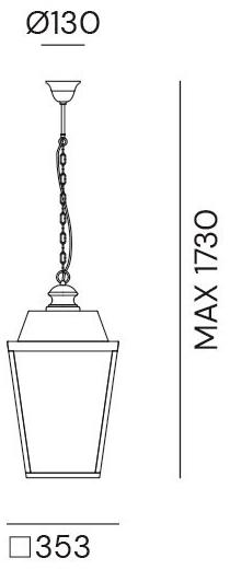 Il Fanale Подвесной светильник для улицы из латуни и стекла Quadro 262.51.ot - Вид №1