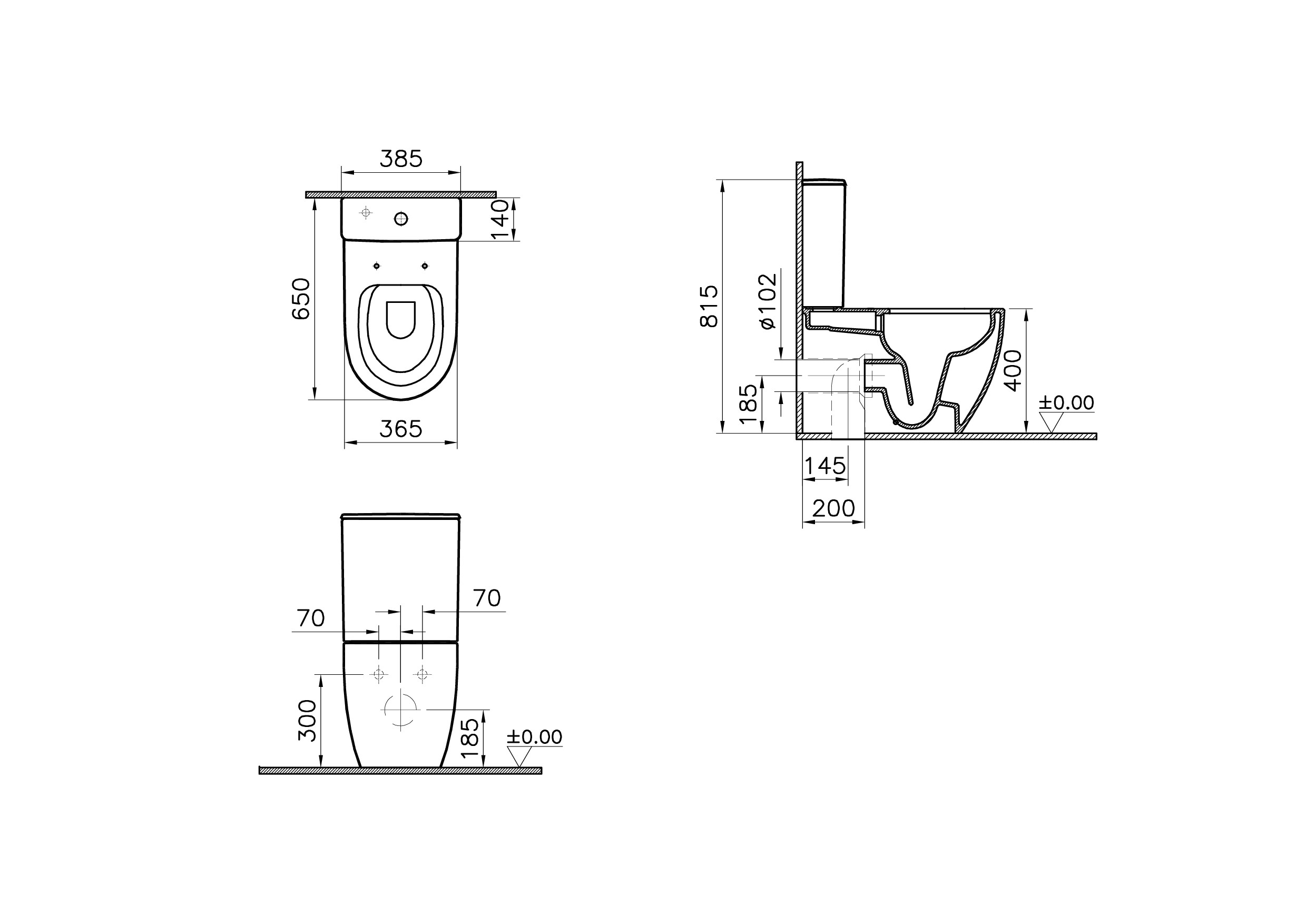 5987B003-0585 Биде Vitraglobal Sento - Вид №1