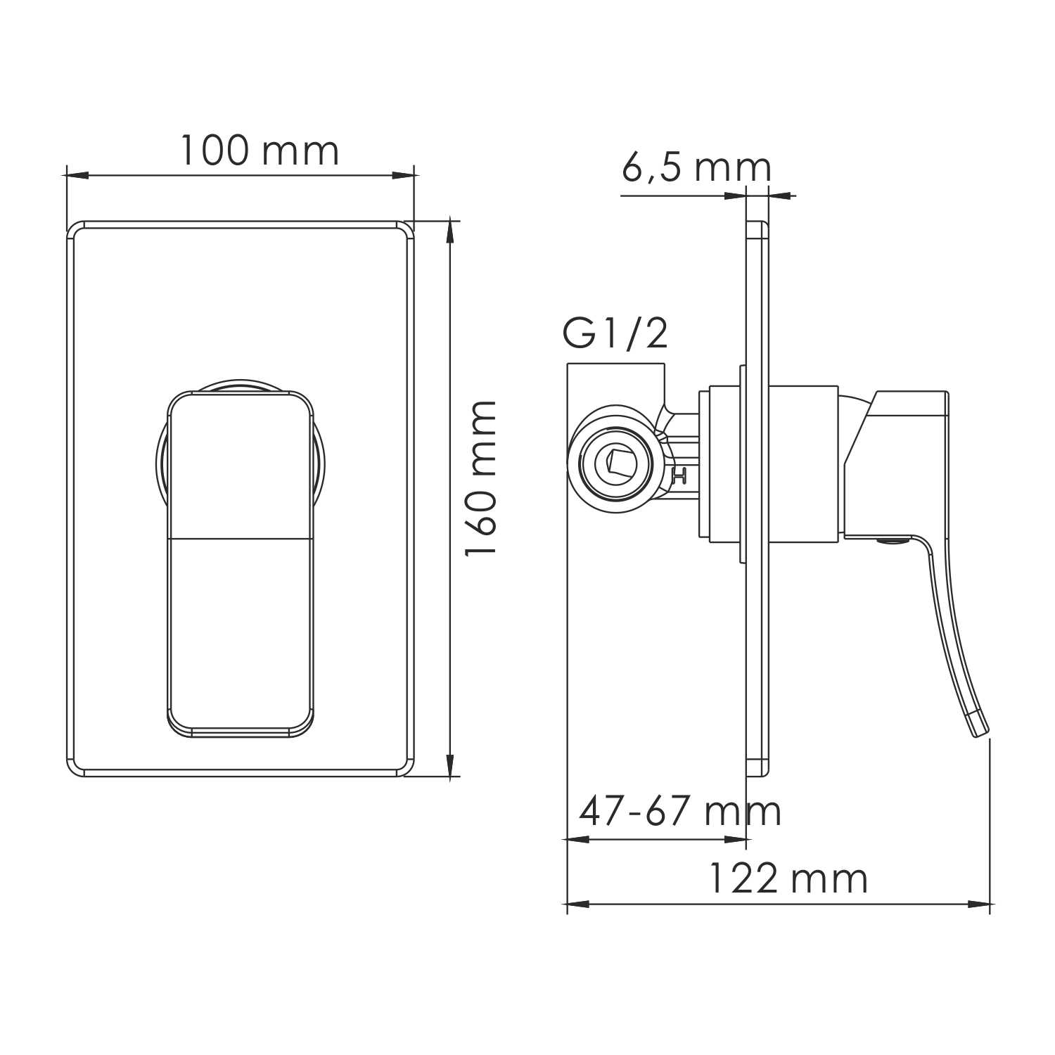 10651WHITE Aller Смеситель для душа WasserKRAFT Aller 1060WHITE  - Вид №2