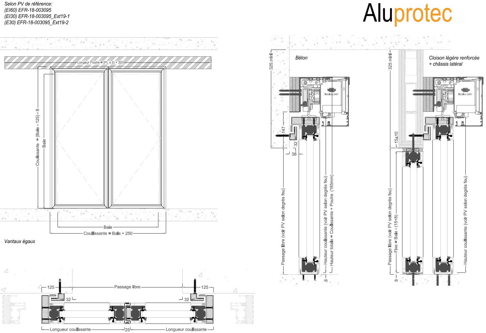 SVF Огнестойкая раздвижная стеклянная дверь Aluprotec Aluprotec-pa1v/pa2v - Вид №3